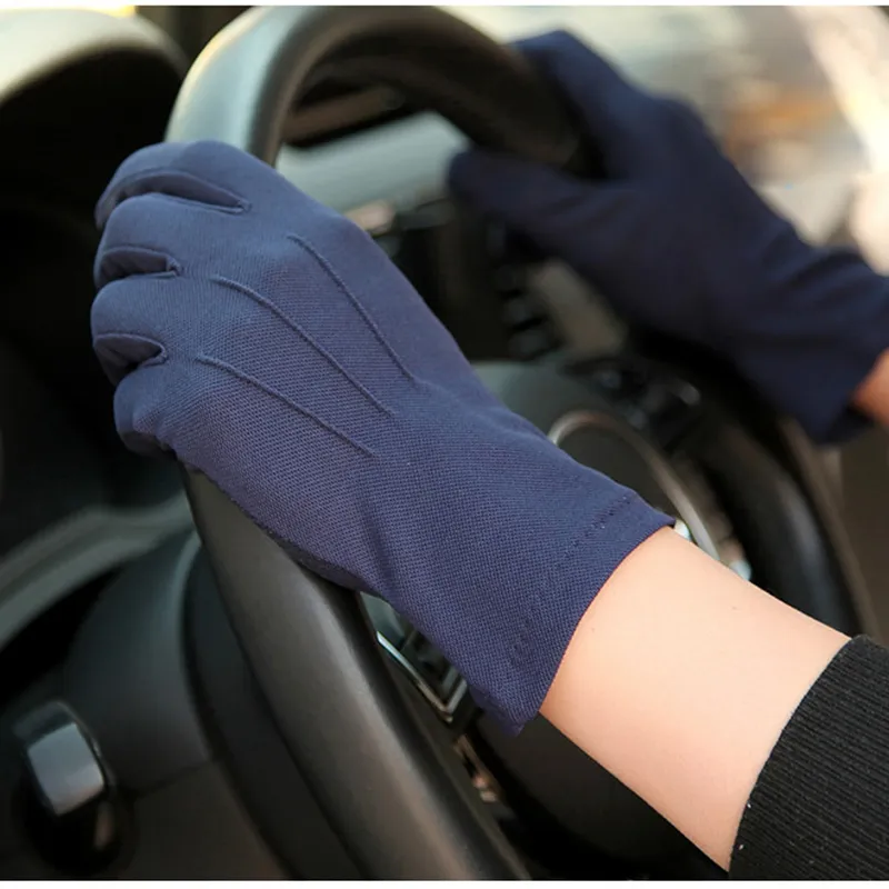 Fingerless Gloves Summer Sun Protection Male Thin Breathable Anti Slip Driving Anti UV Full Fingers Man Mittens SZ105W1 230804