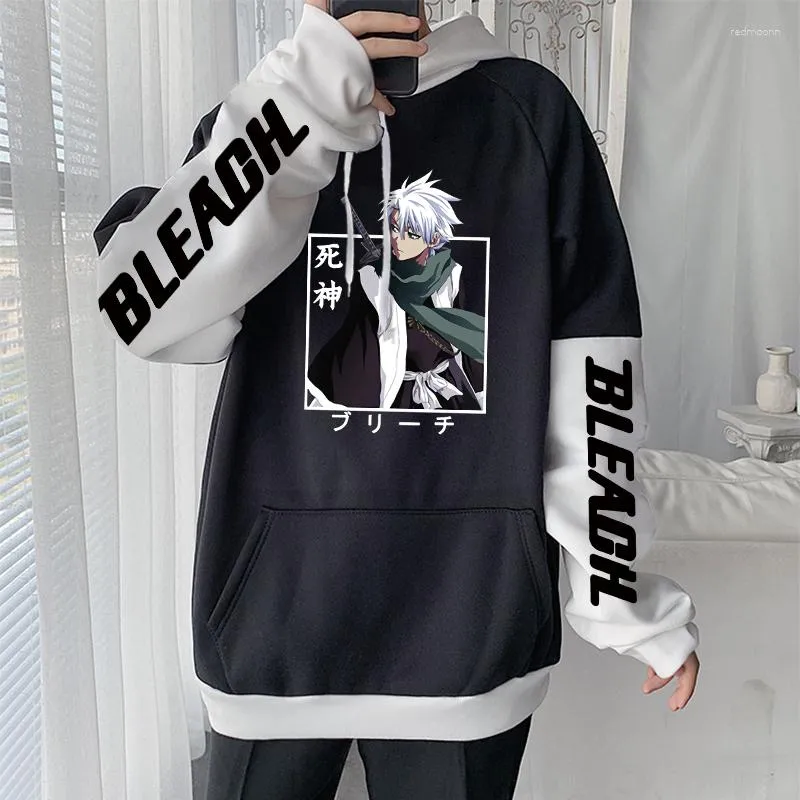 Felpe con cappuccio da uomo Hitsugaya Toushirou Bleach Anime Harajuku Cool Cartoon Uomo Hip Hop manica lunga Streetwear Felpe oversize da donna