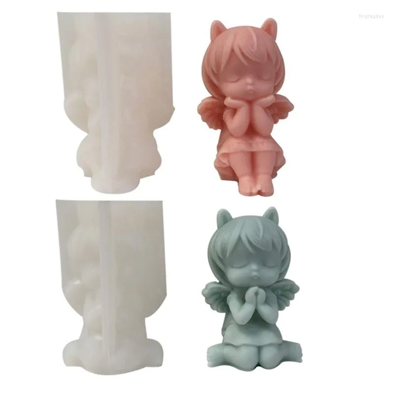 Baking Moulds Angel-Girl Shape Silicone Mold Scented Candle DIY Table Ornament Tools Plaster Crafts Making Supplies Non-stick