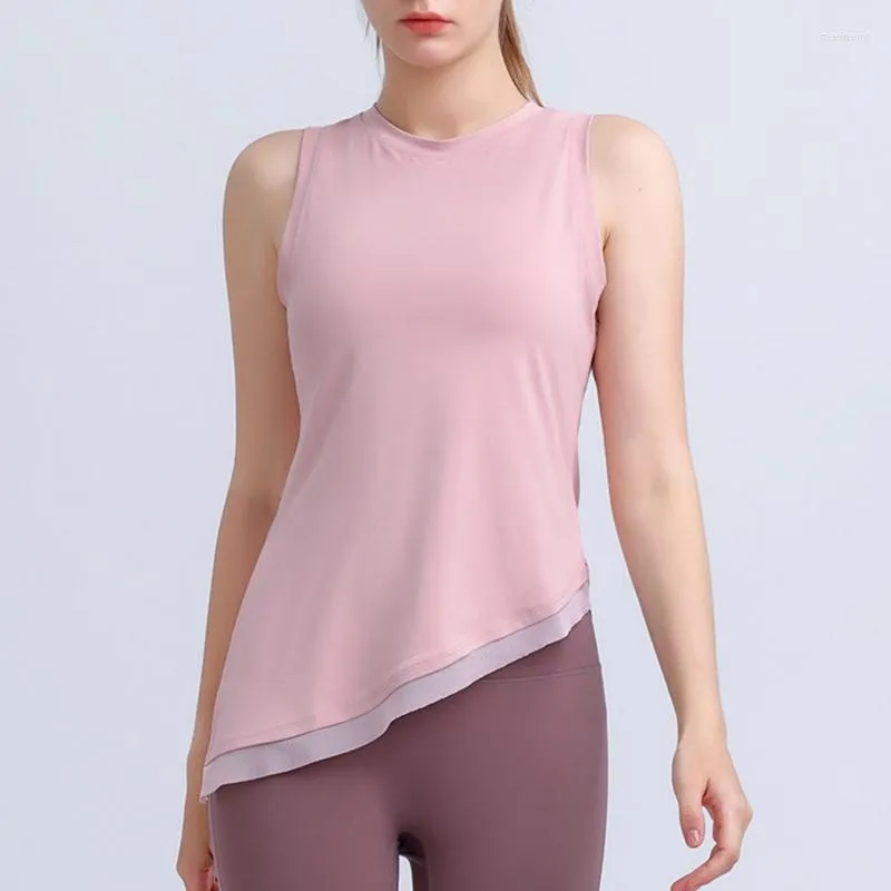 Camisas ativas yoga pilates top esportes assimétricos feminino 2023 camiseta esportiva sem mangas roupas de treino femininas roupas esportivas