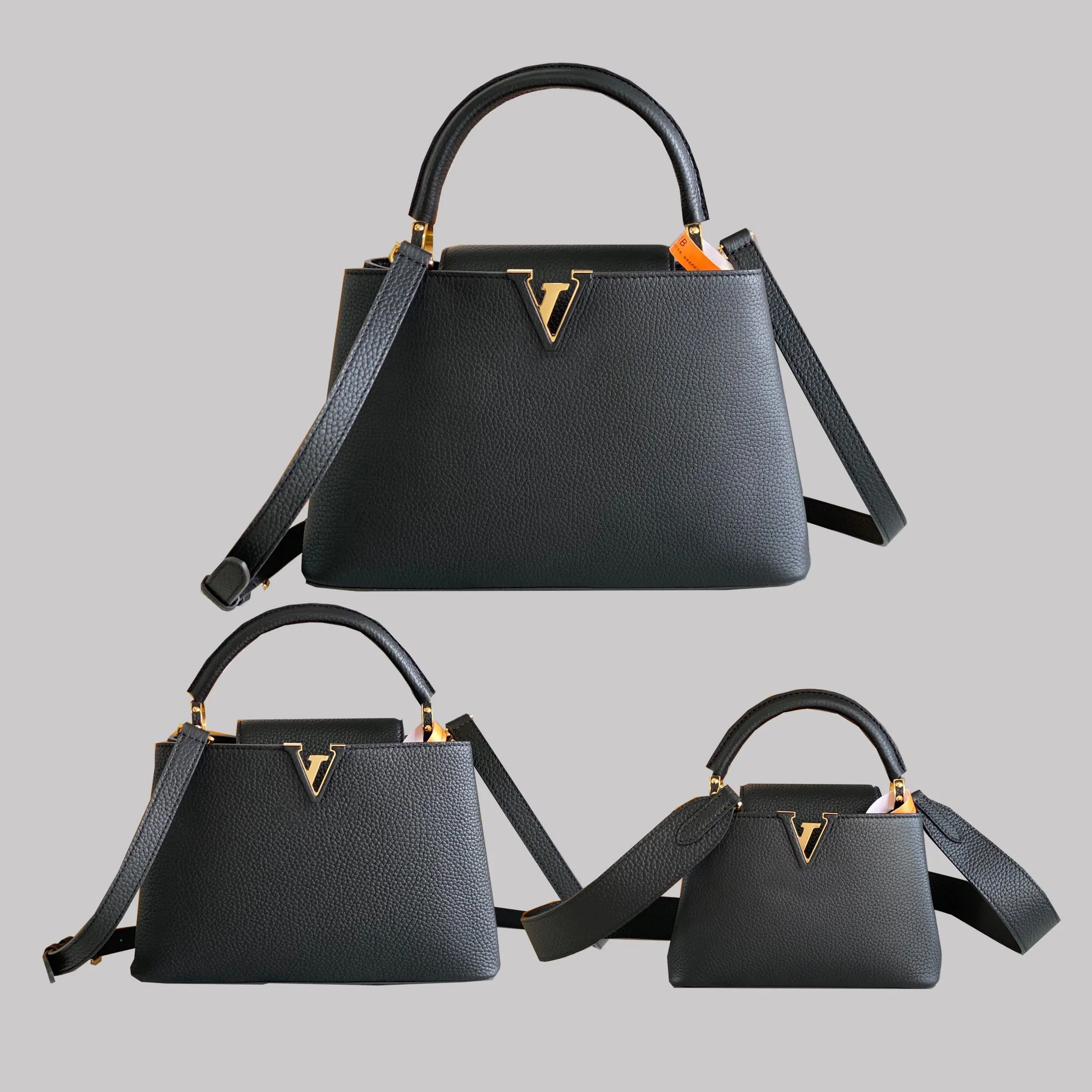 Borse Designer Ragazza Borse Da Tote Borse Da Spalla Donna Borsette Capucine Di Moda Di Grande Capacita Coccodrillo Pelle Solido Classico In Metallo Di Lusso Logo In Pelle Vera 3 Pezzi Da