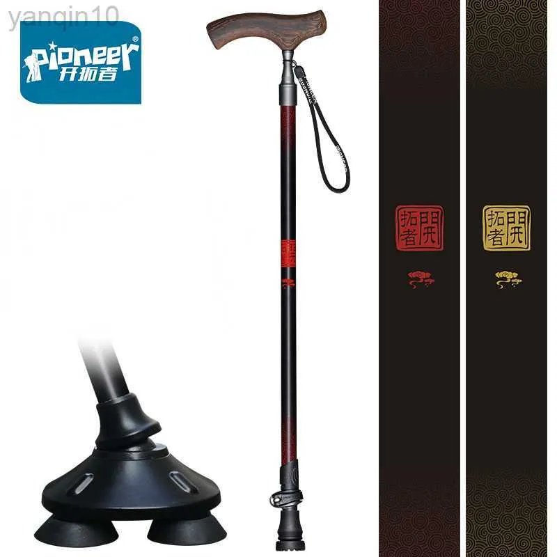 Bastoncini da trekking Pioneer Wood T Handle Bastoni da passeggio per il turismo Canna da trekking Nordic Walking Pole Escursionismo Stampelle Bar Ultralight HKD230804