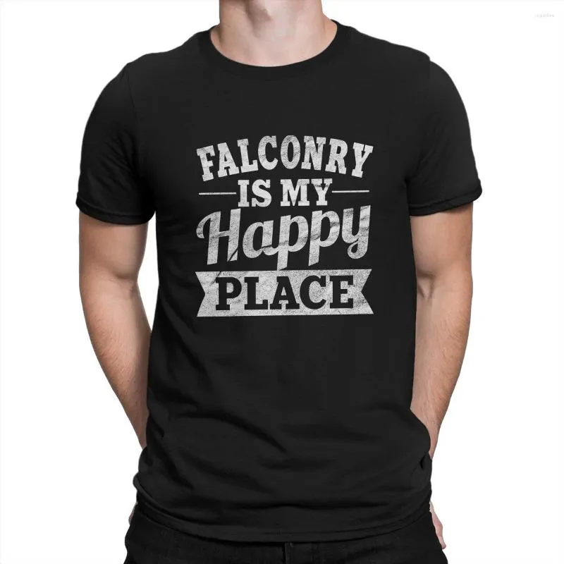 Men's T Shirts My Happy Place TShirt For Male Falconry Clothing Novelty Polyester Shirt Comfortable