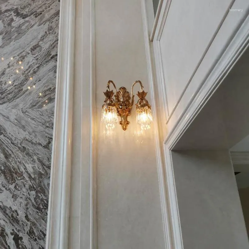 Lampa ścienna miedziana retro elegancka luksusowa willa salon i korytarz korytarza korytarza korytarza
