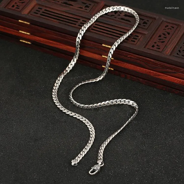 Chaînes 925 en argent Sterling mode thaï coréen collier hommes Style Simple personnalisé bijoux polyvalent clavicule chaîne