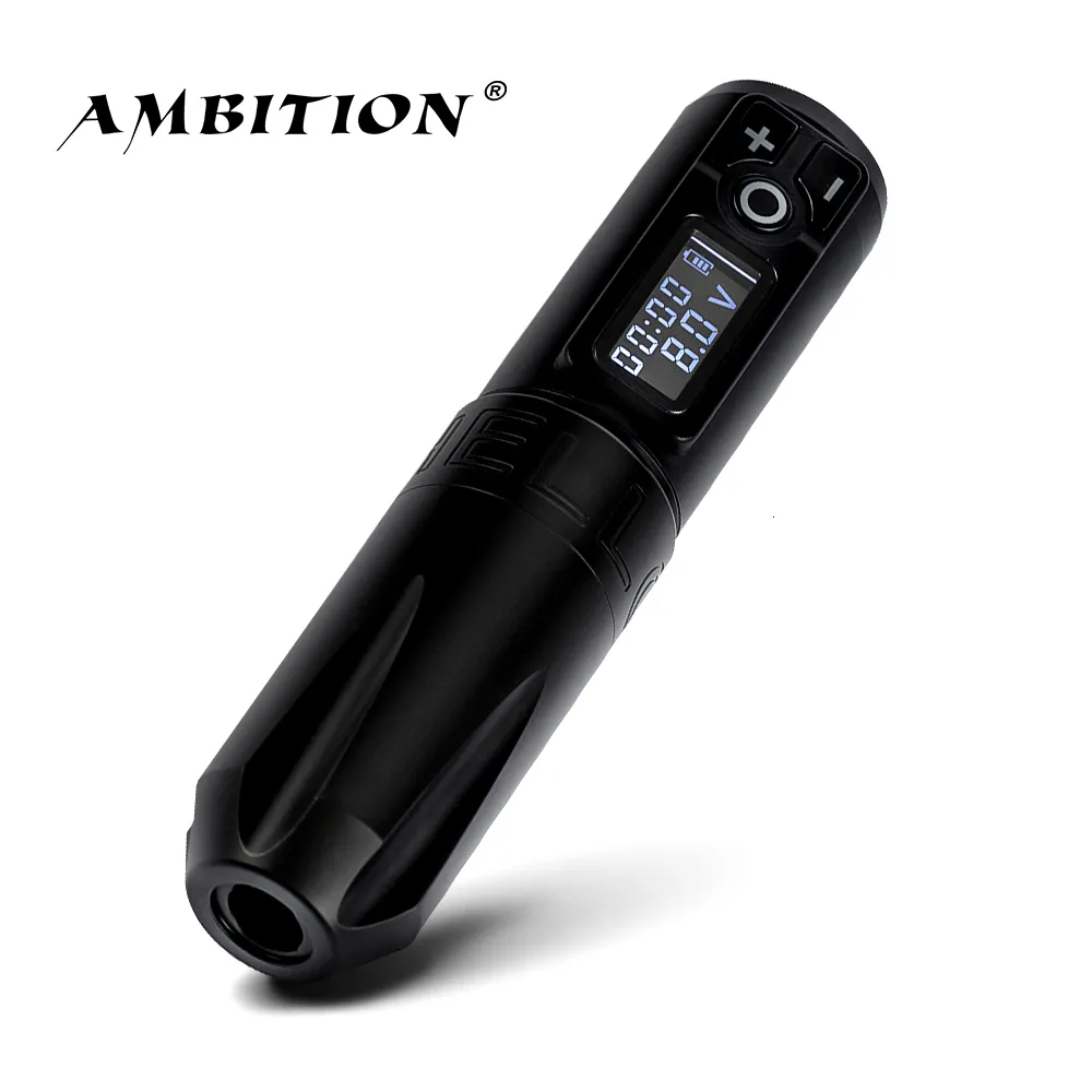Tattoo Machine Ambition Portable Wireless Pen Litium Batteris av strömförsörjningsblock 1950mAh LED Digital Display Equipment 230804