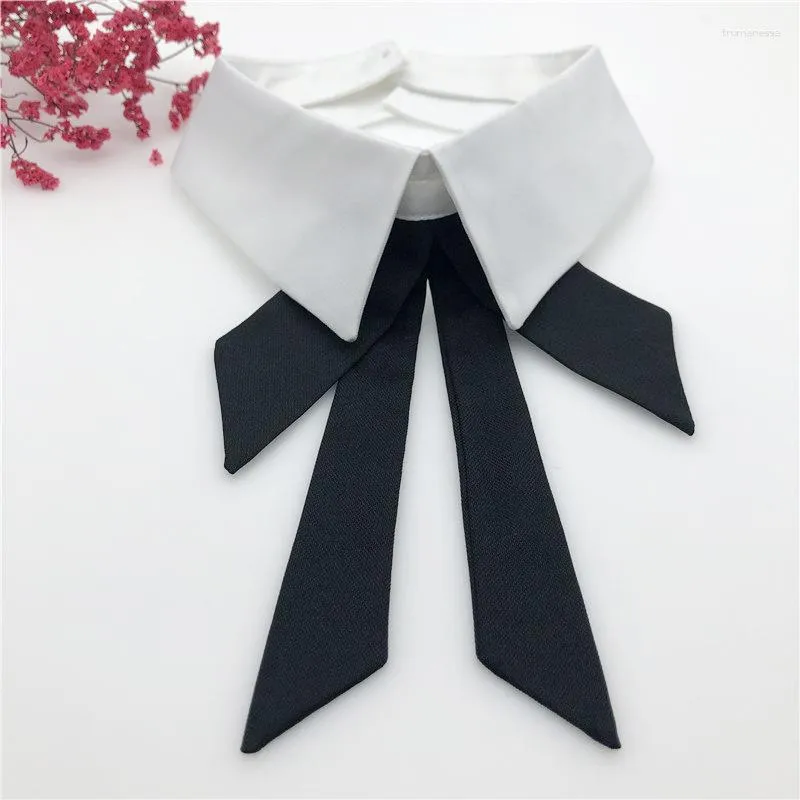 Bow Ties Women Neckwear Pearl Bead Rhinestone Lace Neckline Fake Collar Embroidery Chiffon Detachable False Removable Tops