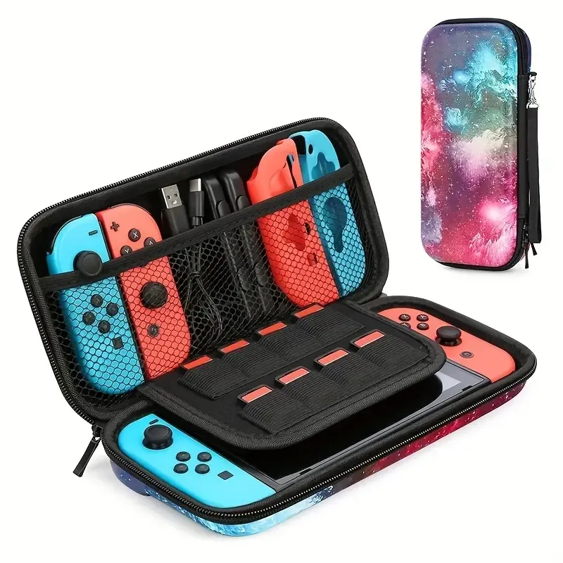 Protective Hard Portable Travel Carry Case Shell Pouch With Pockets Compatible With Nintendo Switch / OLED