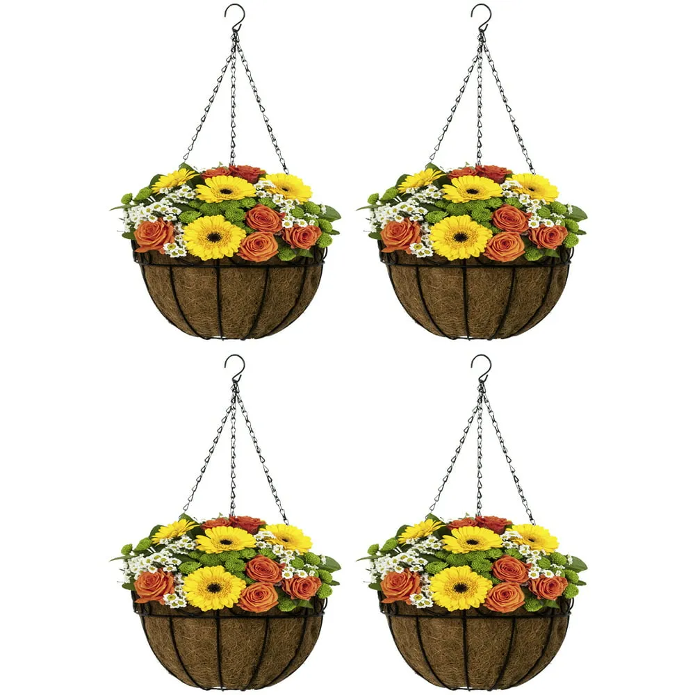 Planter Basket Set, Hanging Pot Basket Liner voor Indoor Outdoor Garden D cor, Perfect for Home, Garden, Patio, Deck 4-Pack
