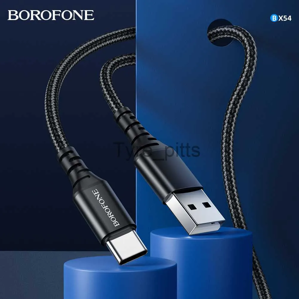 Caricabatterie/cavi BOROFONE Cavo micro USB 3A Cavo USB tipo C a ricarica rapida per Samsung poco x3 pro Cavo dati caricatore USB per iPhone 12 11 Pro x0804