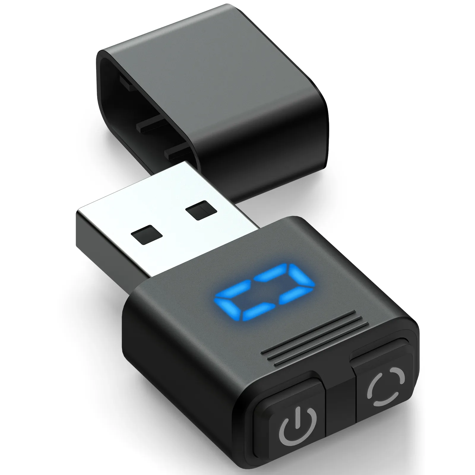 Möss USB -mus Jiggler Tiny Odetekterbar flyttare med separat läge och OFF -knappar Digital Display Protective 230804