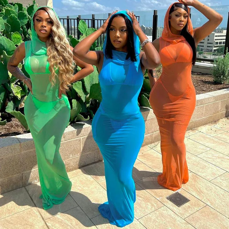 Casual Dresses Hooded Bodycon Sexy Dress For Women Summer Long