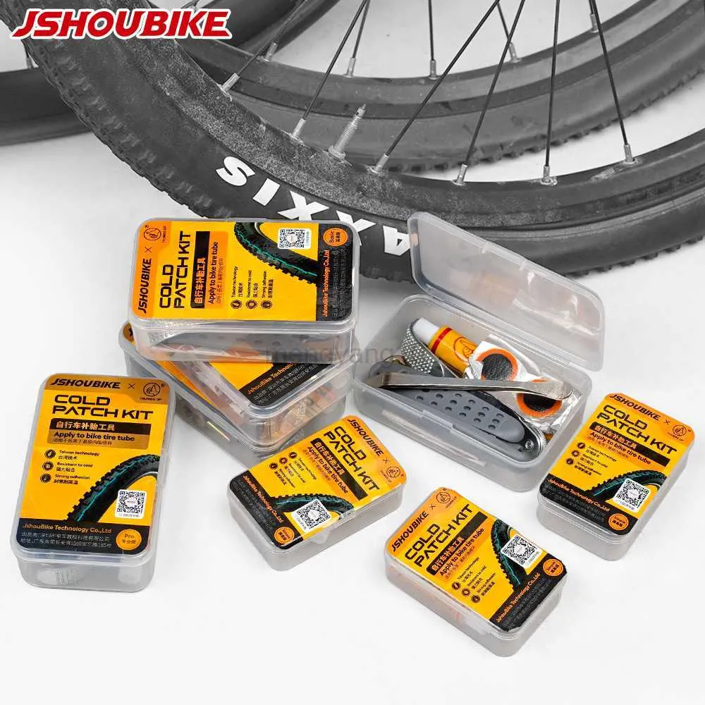 Verktyg Jshoubike cykeldäck Reparationsverktyg Set Portable Artifact Electric Vehicle Mountain Road Bike Däck Reparation Bag File Patch Lim HKD230804