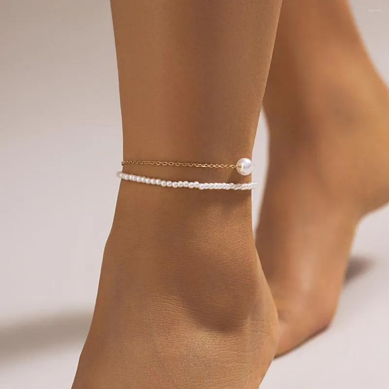 Anklets Fashion Vacation Beach Handmade Pearl Feet Chain Anklet For Women Girl Gift Accessories Jewelry Wholesale