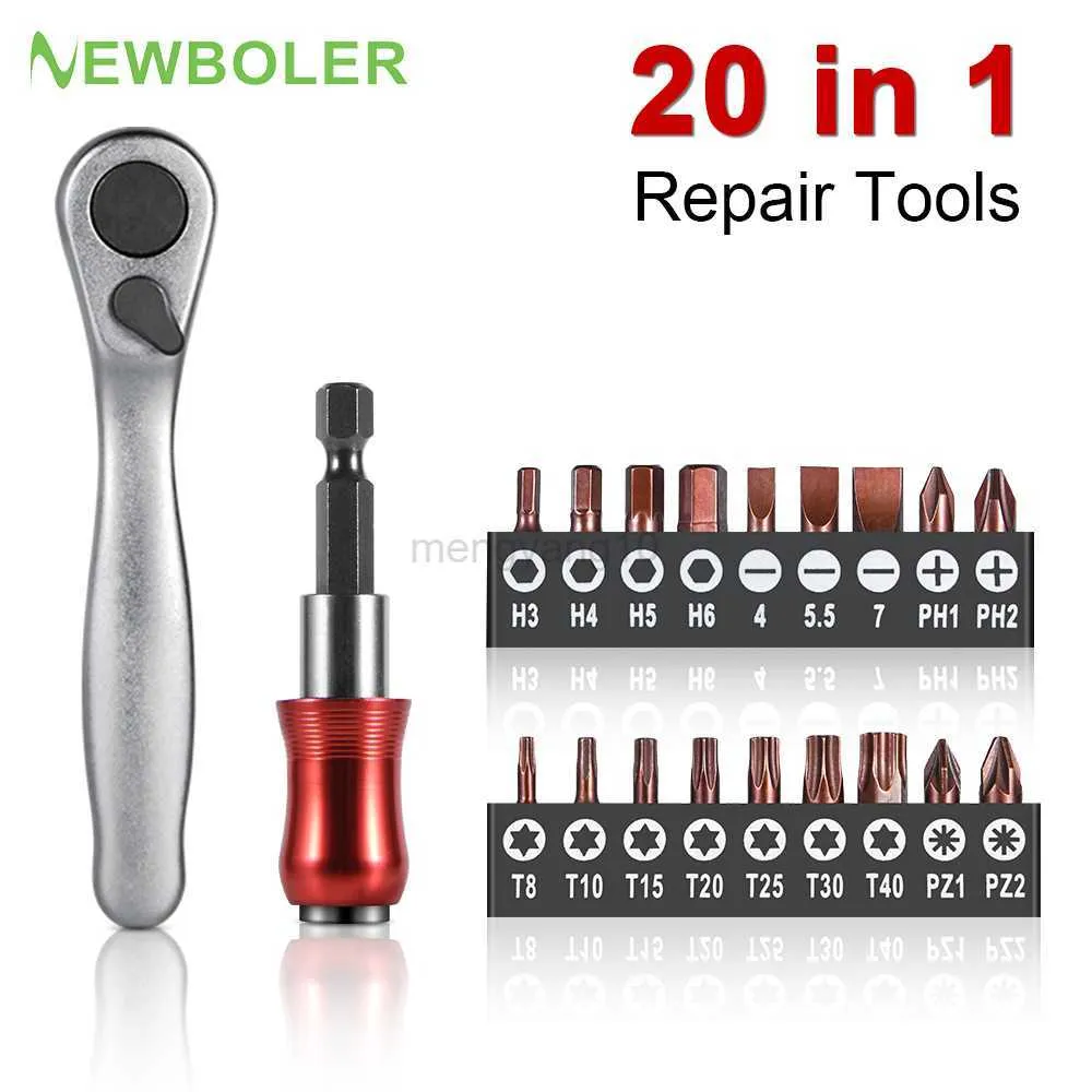 Mini Tools NewBoler 1/4 Ratchet Spanner Single-Dren-Eding Scick Release Repair Universal 20-in -1 HKD230804