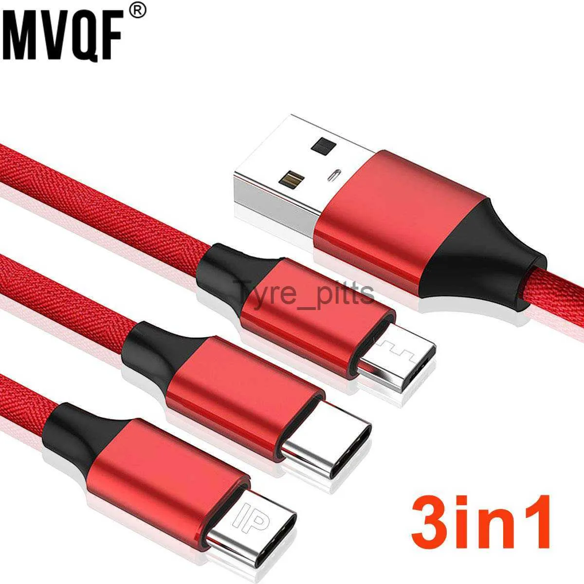 Ladegeräte/Kabel MVQF 3-in-1-USB-Ladekabel mit mehreren USB-Anschlüssen, mehrere USB-Ladekabel, USB-C-Handykabel für iPhone 11, Typ C, Micro, Huawei x0804