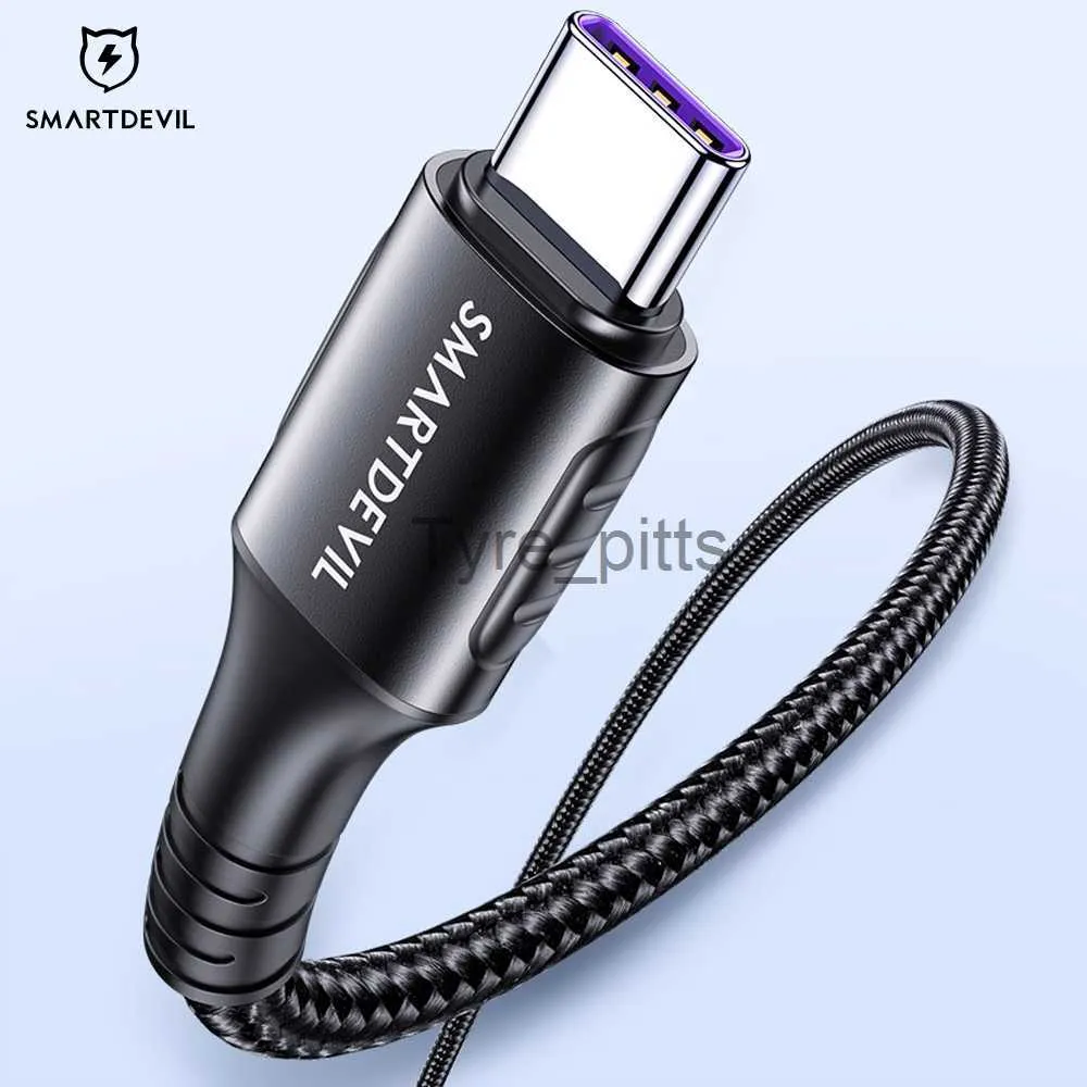 Chargeurs/Câbles SmartDevil 6A 5A Câble USB Type C pour Huawei P50 Pro Mate 40 P30 Pro Supercharge 100W Câble de chargeur USB-C à charge rapide x0804