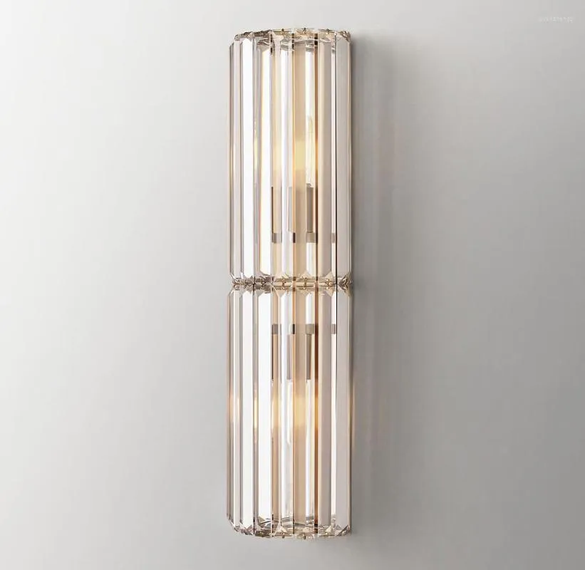 Lampade da parete Crystal Sconce Modern Retro LED Lineare Ottone Cromo Nero Lustro Camera da letto Soggiorno Luci del corridoio