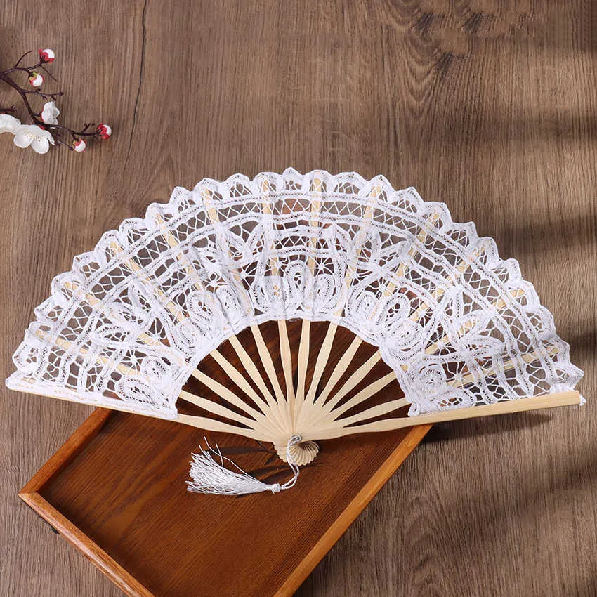 Chinese Style Products Vintage Bamboo And Wood Folding Fan Perfect Parties Weddings Home Decoration Hand Embroidered Double Layer Fan