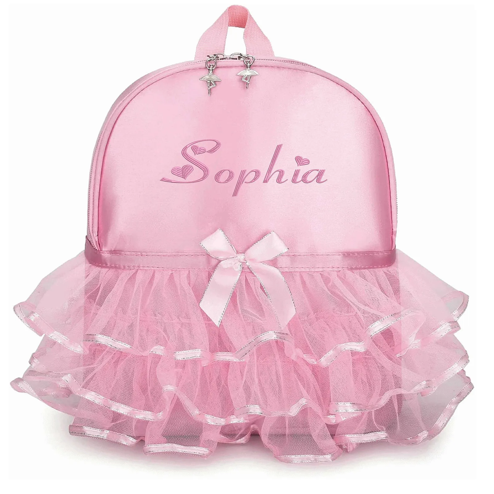 Rucksäcke, personalisierbar, bestickt, Prinzessin-Ballerina-Rucksack, Tanztasche für Kleinkinder, Mädchen, Nylon, individuelles Namensgeschenk, Kind 230803