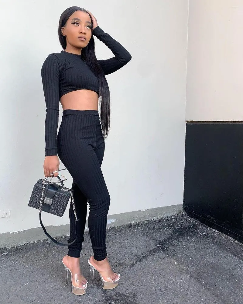 Cute Ribbed Two Piece Pants And Petite Ribbed Leggings Set For Women Autumn  Casual Outfit With Elastic Crop Top And Matching Tracksuit Design From  Youmiguo, $18.3