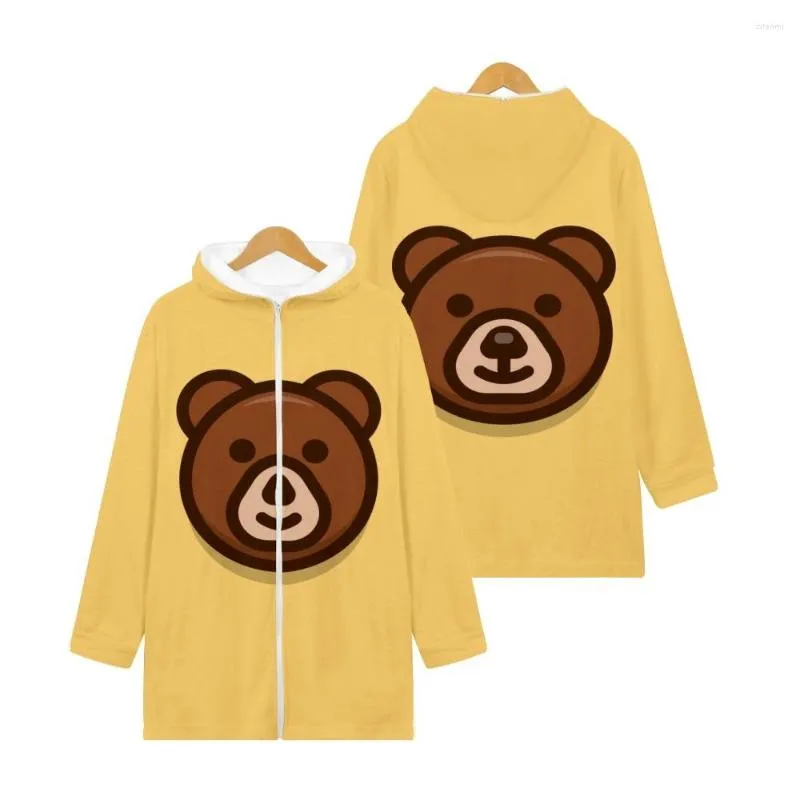 Hoodies Winter Winter Plush Zipper Women Womenshirt Bear Print Hoody Hoody عرق عرق كبير الحجم الكبير في Femme Coat