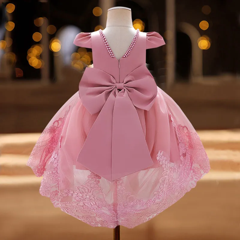 Robes de fille Toddler Girl Soirée Princesse Robe Bébé Big Bow Tutu Robe Enfants Anniversaire Mariage Cérémonie Costume Gala Vêtements Vestidos 230803