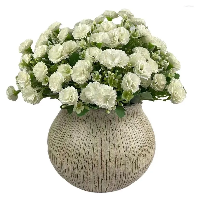 Flores decorativas buquê de cravos artificiais fofinho estilo nórdico móveis decoração vaso arranjo de flores arte