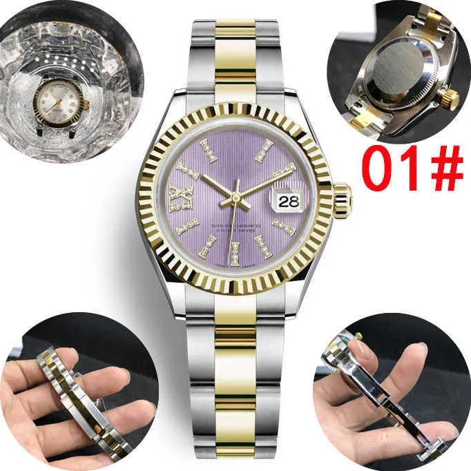 Orologio impermeabile da nuoto in acciaio automatico da 28 mm con bordo del dente a catena larga di lusso a barra verticale