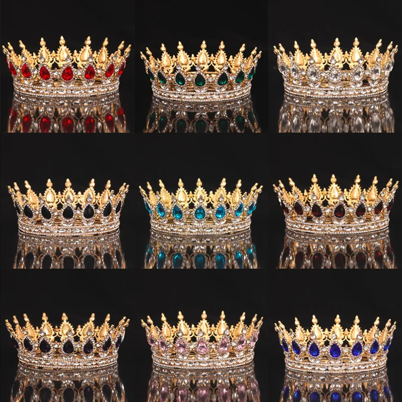 Bruiloft Haar Sieraden Crystal Crown Tiara Bruids Accessoires Ronde Voor Vrouwen Queen Party Tiara Gift 230804