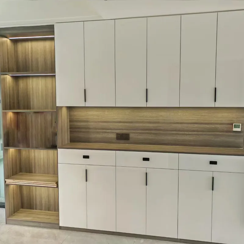 Заводская индивидуальная дизайн сплошной древесной доски кухонная шкаф вход