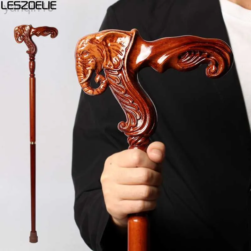 Trekking Poles 95cm Elephant Handle German Beech Luxury Wooden Walking Stick Men Detachable Walking Canes Women Elegant Walking Sticks HKD230804