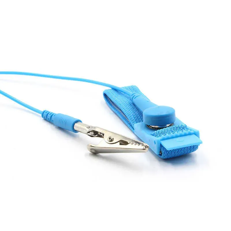 wholesale Clip de cordon antistatique antistatique ESD bracelet câbles de décharge de dragonne pour électricien IC PLCC travailleur LL