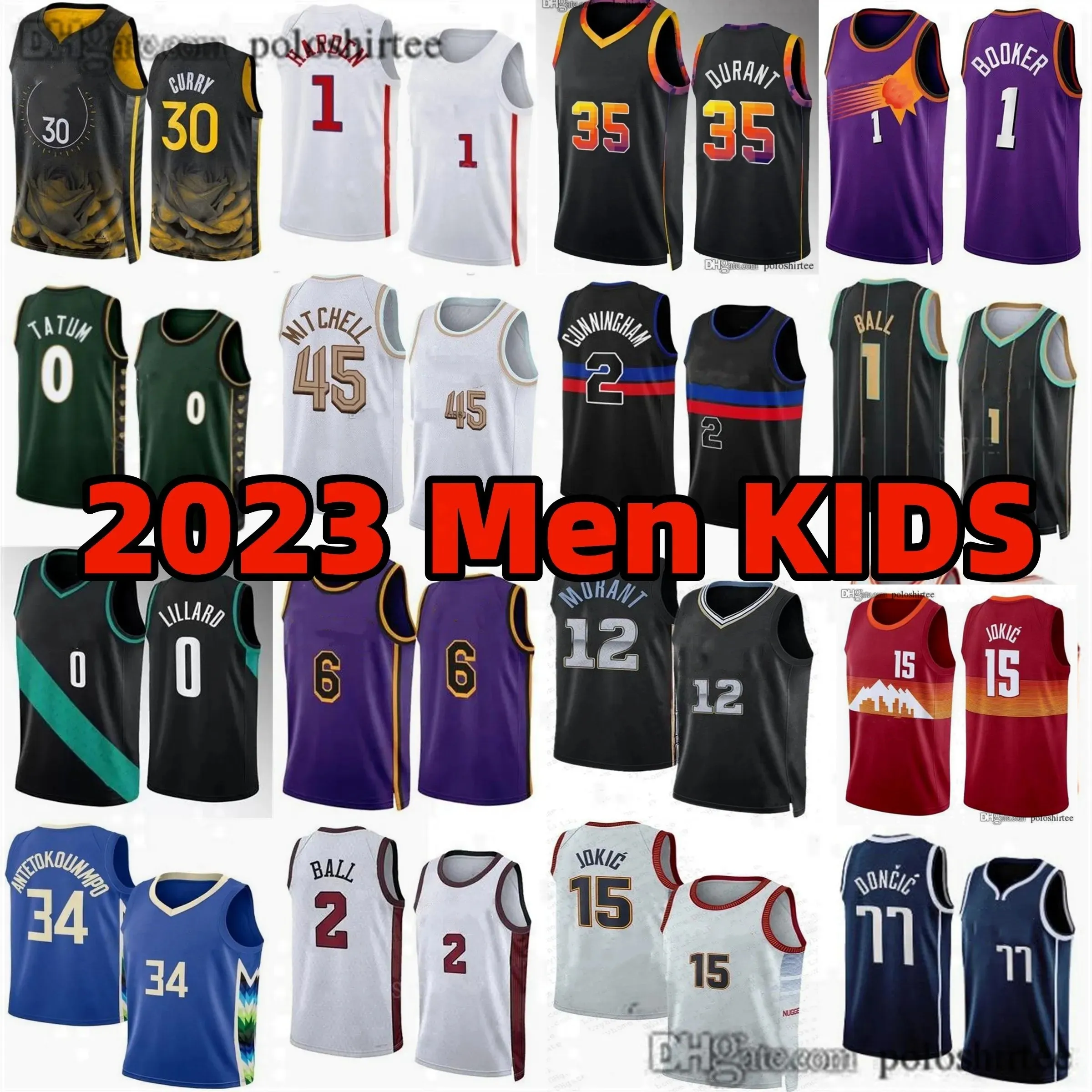 Ja Morant Stephen Curry Basketball Jerseys Lamelo Ball James Embiid Jokic Lillard Irving Doncic Giannis Antetokounmpo Jersey 2023