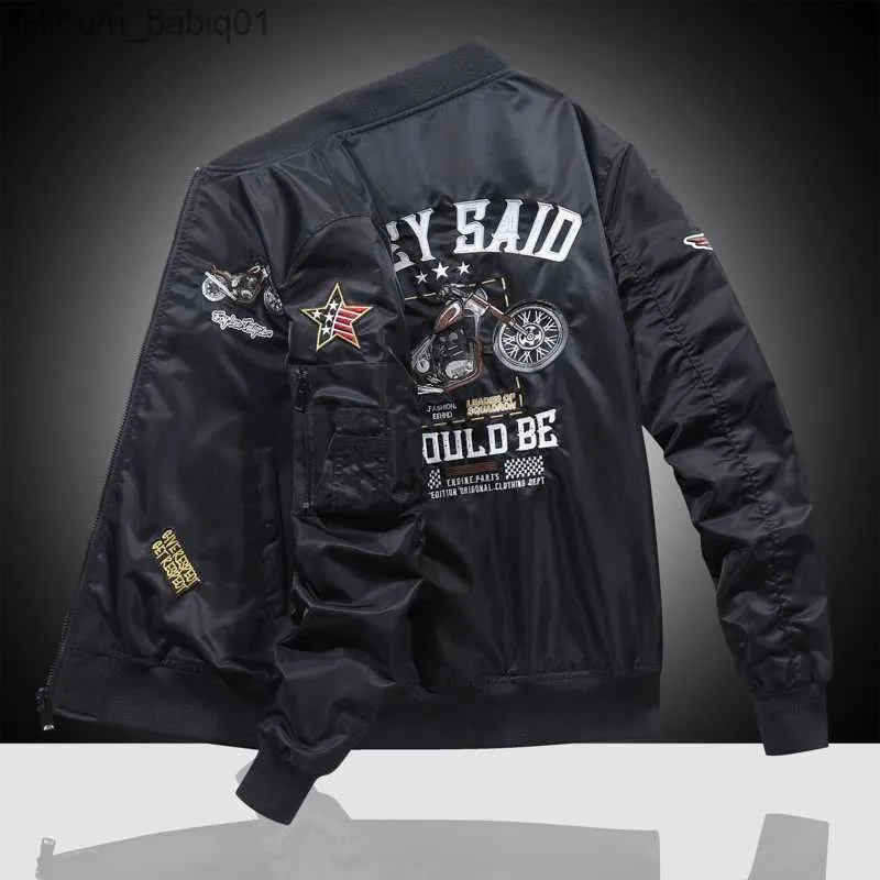 Men's Jackets Air Force MA1 Pilot Jacket Men's Spring and Autumn 2023 New Heavy Industry Embroidery Motorcycle Baseball uniform Workwear Coat T230804