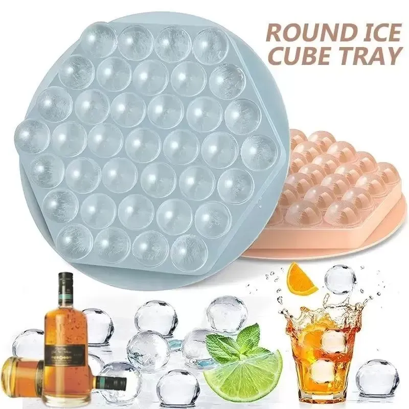 37 cubos de hielo de celosía herramientas caseras molde de Hockey caja de hielo 3D bolas redondas moldes hogar Bar fiesta hielo DIY moldes para bebidas frías herramienta AU04