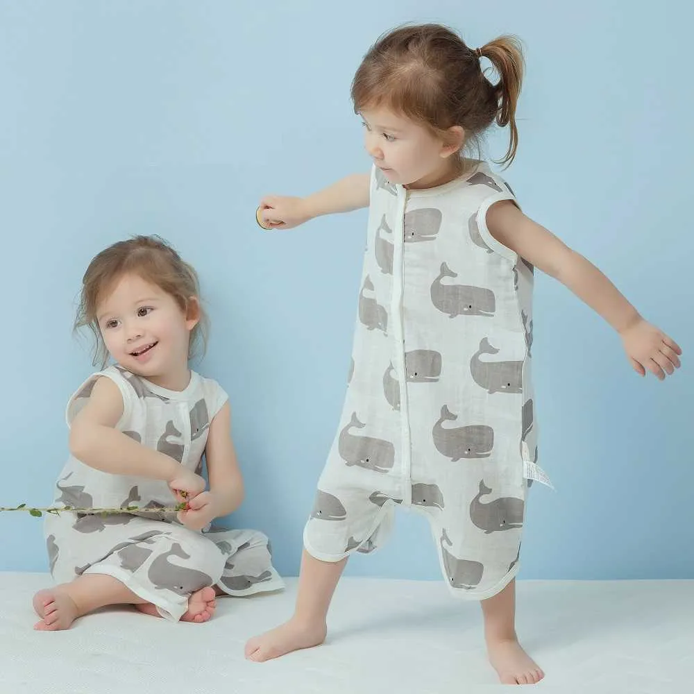 Baby Sleeping Bag Vest Summer Infant Sleepwear, Animal Print Romper,  Breathable Cotton, Children's Bed Clothes Buy Now!