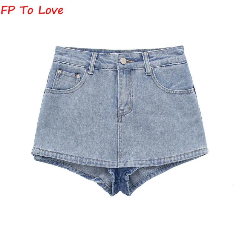 Skirts OOTD Denim Mini Shorts Skirts Basic Culotte Sexy Streetwear Woman Blue Black Quality Summer Spring Bottom 230803