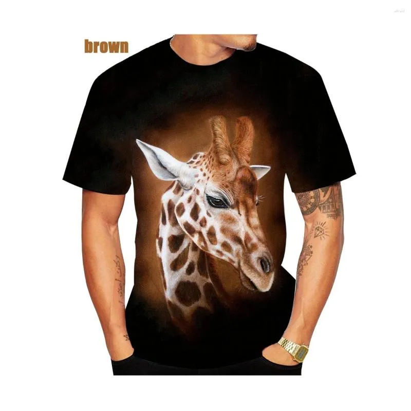 Heren T-shirts 2023 Zomer Mode 3D-gedrukt Giraffe T-shirt Voor Mannen En Vrouwen Casual Korte Mouwen