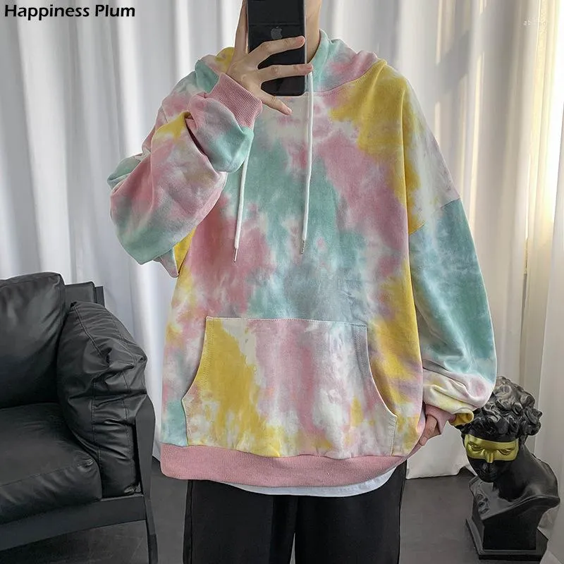 Men's Hoodies Men Hoodie Tie Dye Sweatshirt Pattern Hip Hop Streetwear Pullover 2023 Autumn Man Women Oversize Harajuku Hooded