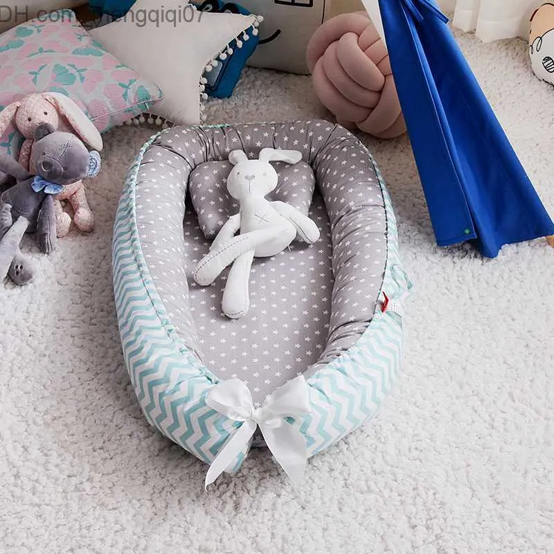 Stubenwagen Wiegen Kinderbett Kinderbett mit Kissen Baby-Baumwollwiege weich und bequem Z230804