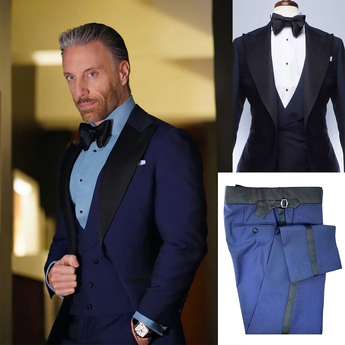 Costumes de mariage de luxe pour hommes Slim Fit Jacket Peaked Revers Groom Wear 3 Pièces Pour Homme Bureau D'affaires Personnalisé