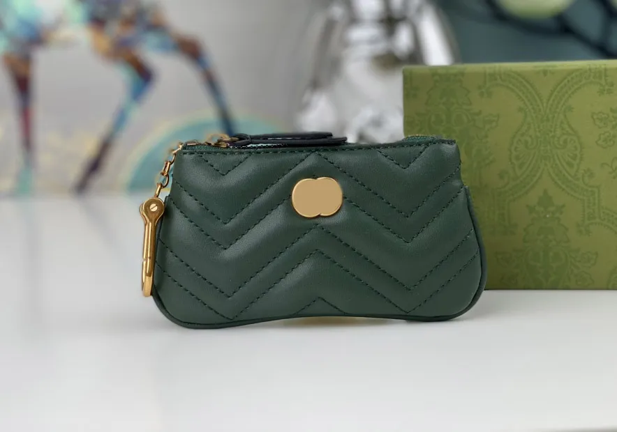 Carteras de diseñador para mujer Luxurys Marmont monedero de mujer de alta calidad estilista de moda Zig Zag pequeño bolso portatarjetas con letras dobles de metal marca G-773