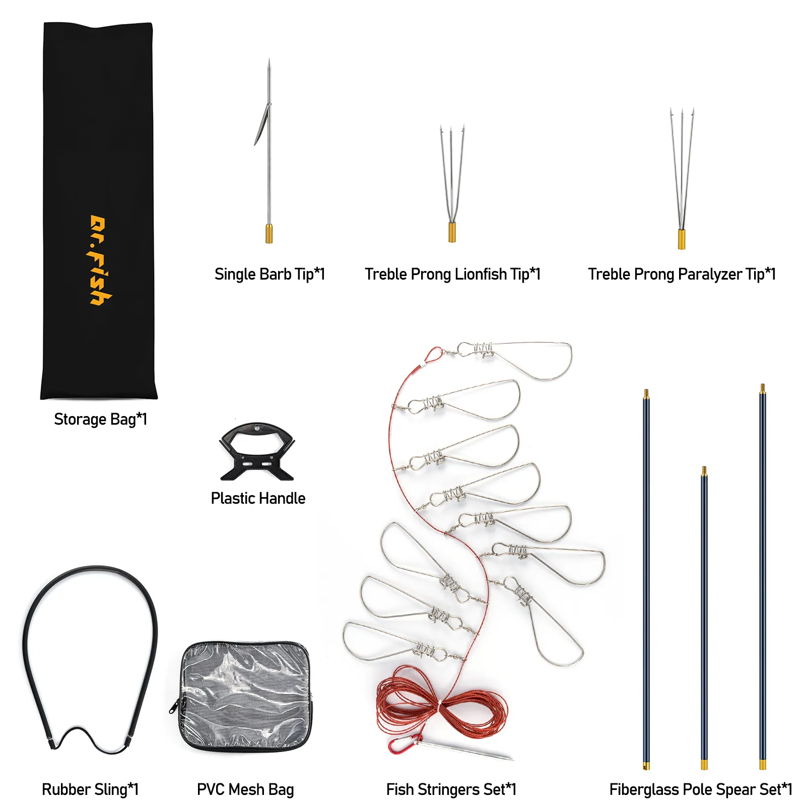 Premium Spearfishing Kit With Stainless Steel Stringer, Harpoon