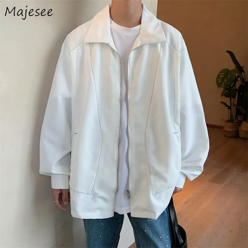 Uomo Giacche Uomo Zip Up Abbigliamento Streetwear Autunno Solid Minimalista Allmatch Teens Chic Kpop Elegante Chaqueta Ins Fashion Casual 230803