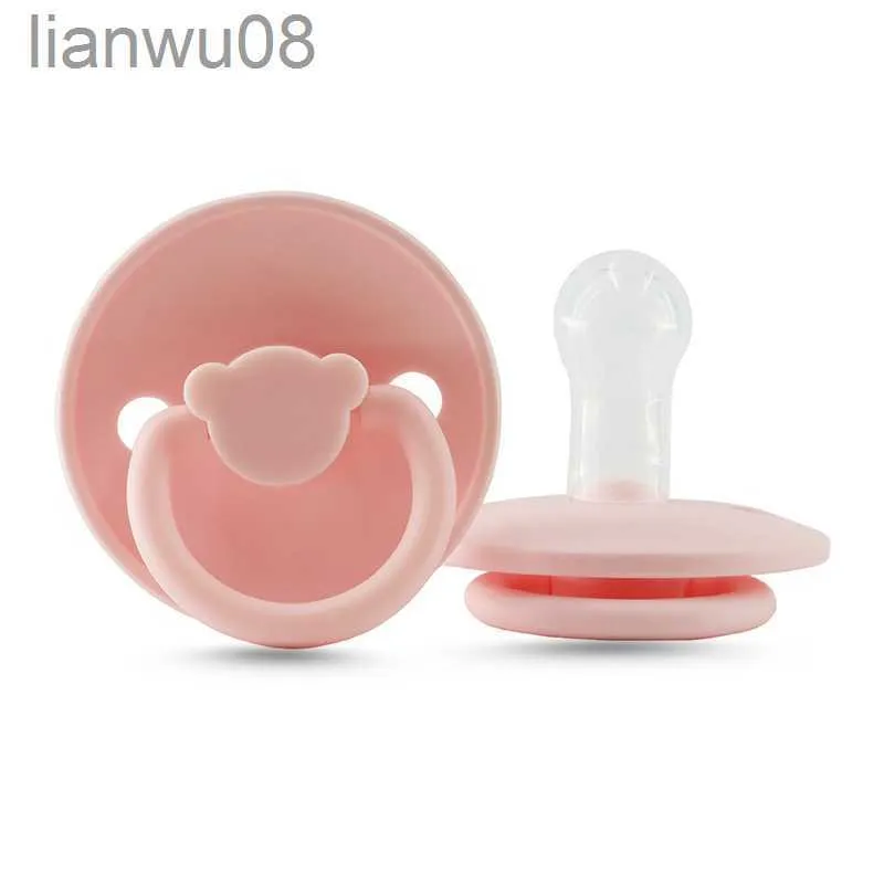 Sucettes # 100 Silicone de qualité alimentaire Sucettes pour bébés Lait maternel Mamelon Sucette pour bébé Couleur unie Bavoirs Sucette Accessoire pour sucette de haute qualité x0804