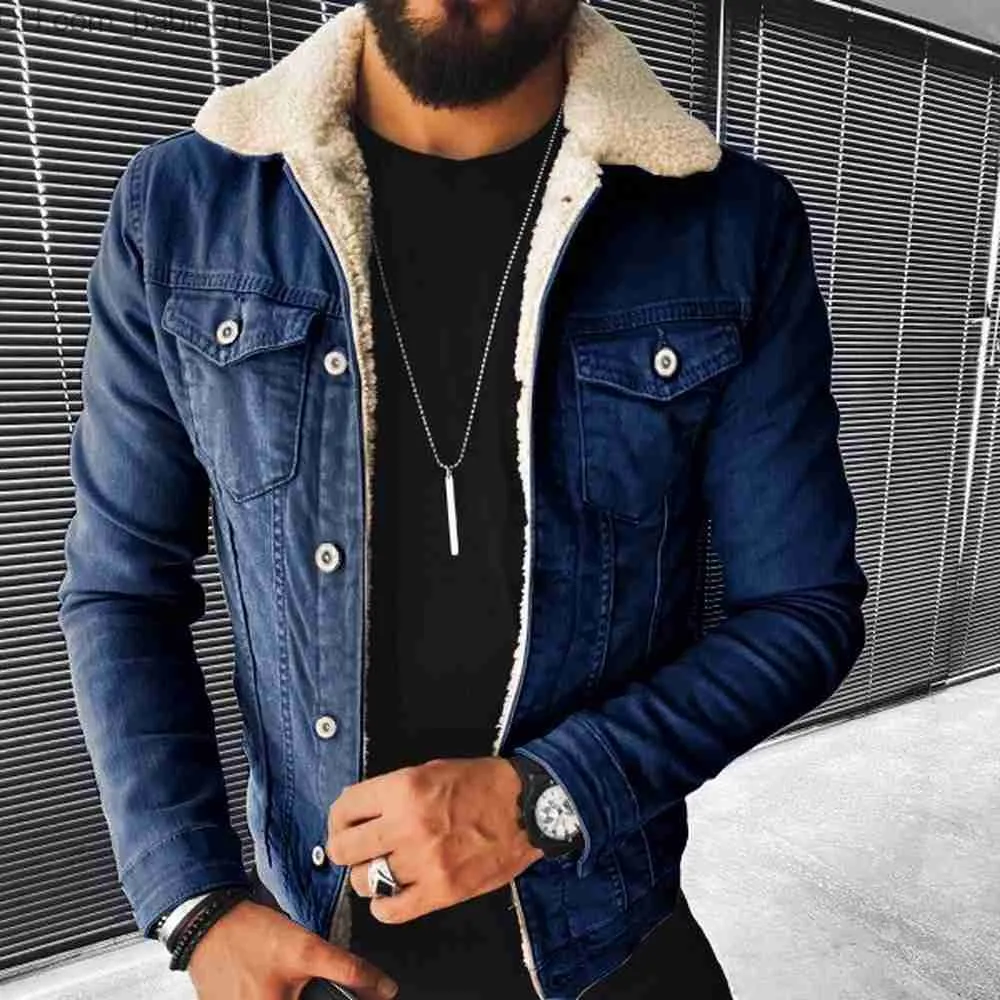 Jaqueta jeans com best sale lã
