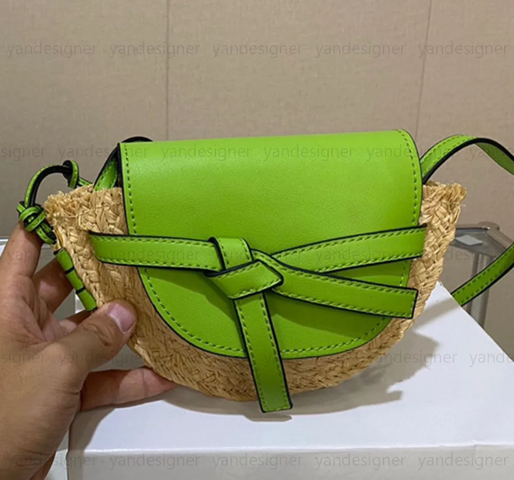 gate designer saddle bag summer straw beach hndbag women fashion woven versatile shopping bags Casual Vintage Crossbody Coin Purse wallets 22