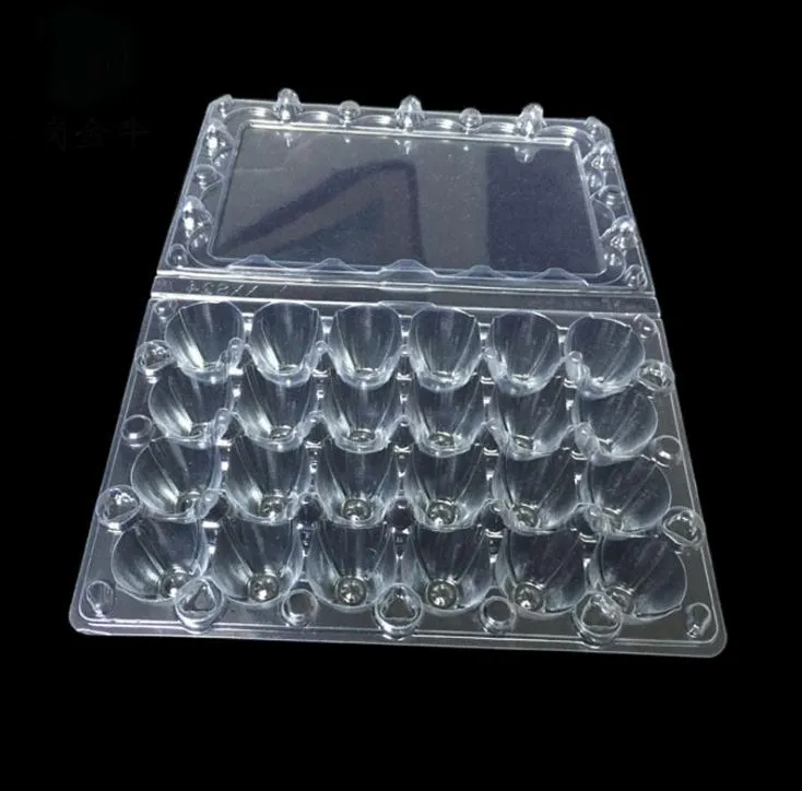 24 Holes Quail Eggs Container Plastic Boxes Clear Eggs Packing Storage Box Tray Retail Packing