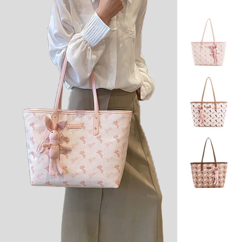 Sacs de soirée Sac fourre-tout de grande capacité 2023 Summer lapin imprimé pour femme à la mode Fashion Fashion Sac à main polyvalent 230803